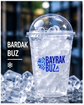 Bayrak Buz logolu bardak buz