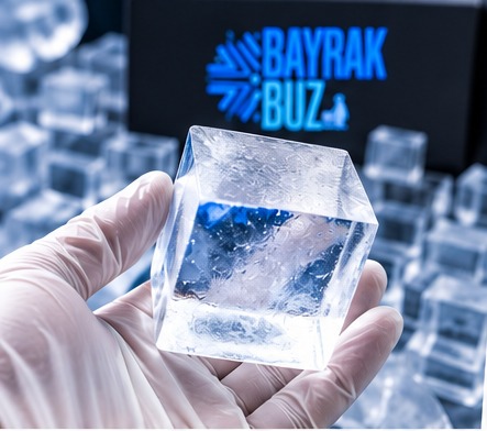 Bayrak Buz kalıp buz yakın çekim